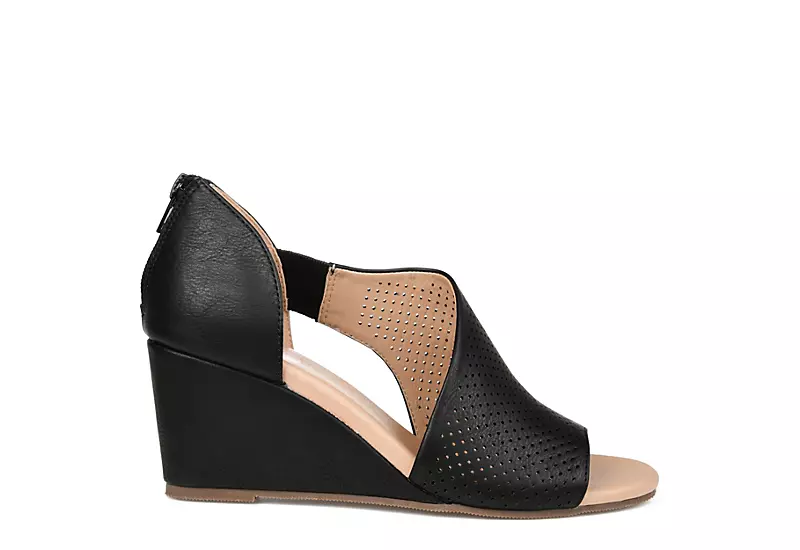 Journee Collection Womens Aretha Wedge Sandal - Black 4 Journee Collection Womens Aretha Wedge Sandal - Black - Image 2