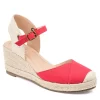 Journee Collection Womens Ashlyn Wedge Sandal - Red -Skechers Store US 01 102164 00