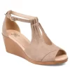 Journee Collection Womens Kedzie Wedge Sandal - Taupe -Skechers Store US 01 102269 00