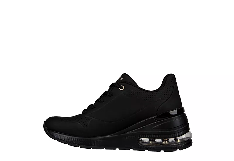 Skechers Womens Million Air Elevated Air Sneaker - Black 5 Skechers Womens Million Air Elevated Air Sneaker - Black - Image 3