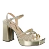 N By Nina Womens Sabrina Platform Sandal - Champagne -Skechers Store US 01 106405 00
