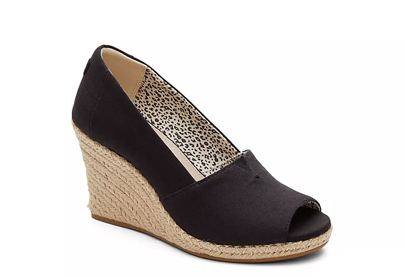 Toms Womens Michelle Wedge - Black 3 Toms Womens Michelle Wedge - Black