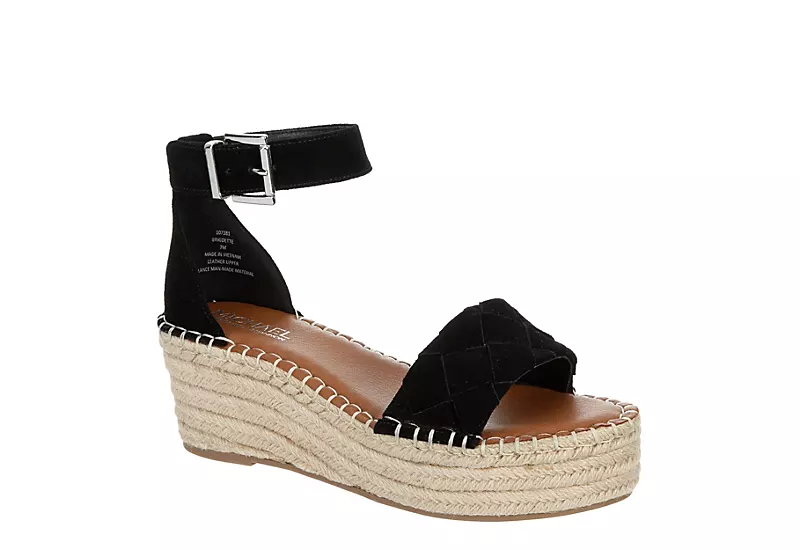 Michael By Michael Shannon Womens Bridgette Wedge Sandal - Black 3 Michael By Michael Shannon Womens Bridgette Wedge Sandal - Black