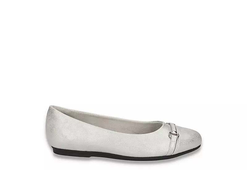Easy Street Womens Asher Flat - Silver 4 Easy Street Womens Asher Flat - Silver - Image 2