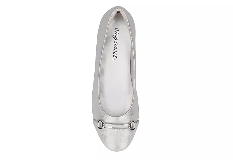 Easy Street Womens Asher Flat - Silver 8 Easy Street Womens Asher Flat - Silver - Image 6
