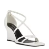 Nine West Womens Rolga Wedge Sandal - White -Skechers Store US 01 108884 00