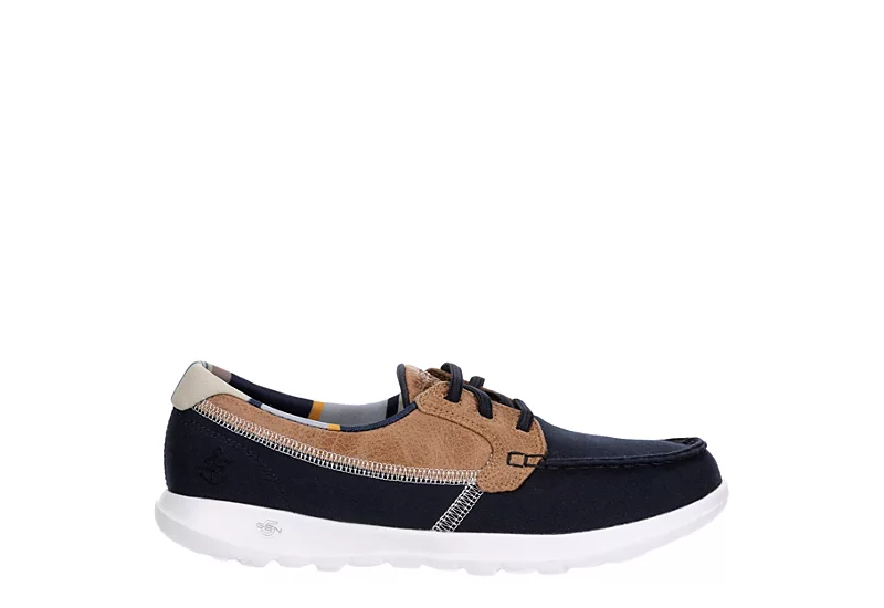 Skechers Womens Go Walk Lite Playa Vista Boat Shoe - Navy 4 Skechers Womens Go Walk Lite Playa Vista Boat Shoe - Navy - Image 2