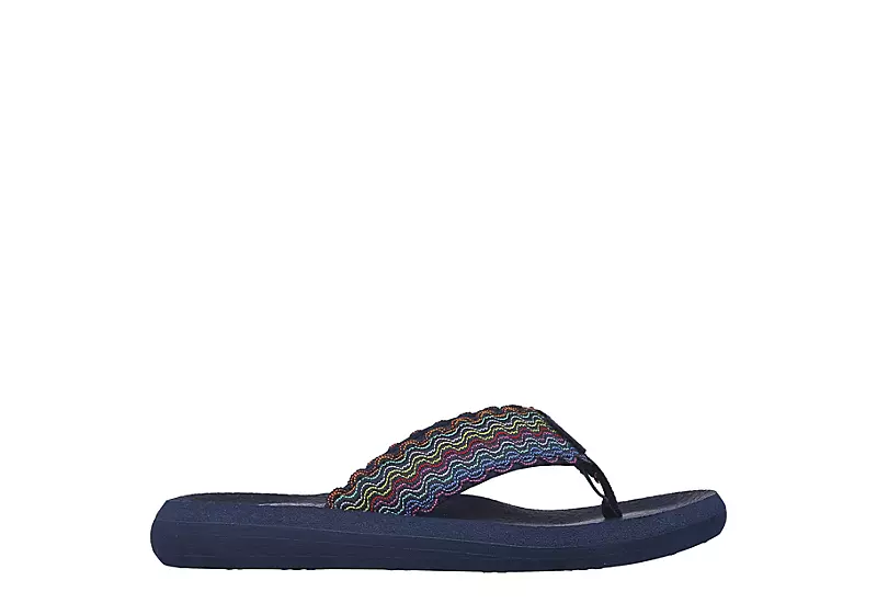 Skechers Womens Asana Flip Flop Sandal - Navy 4 Skechers Womens Asana Flip Flop Sandal - Navy - Image 2