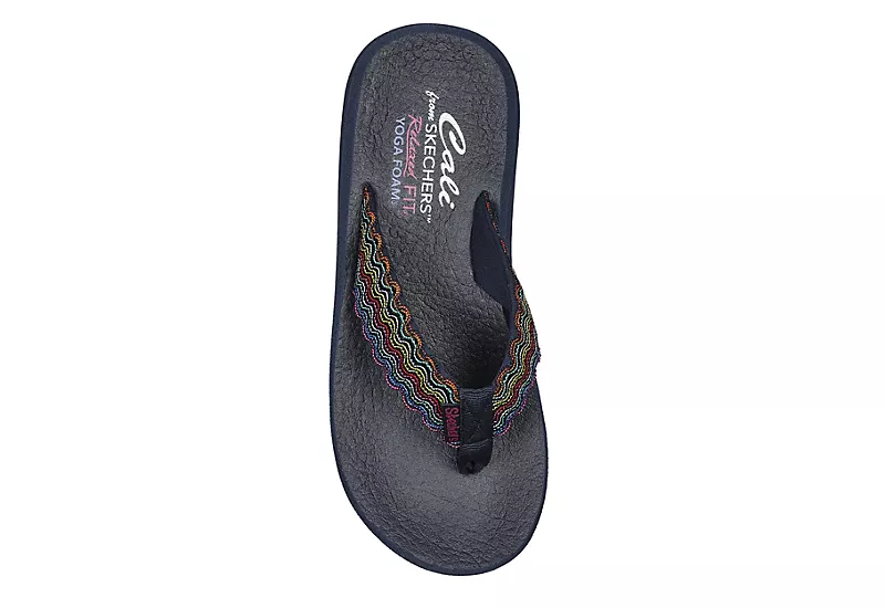 Skechers Womens Asana Flip Flop Sandal - Navy 6 Skechers Womens Asana Flip Flop Sandal - Navy - Image 4