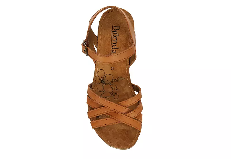 Bjorndal Womens Lily Wedge Sandal - Tan 8 Bjorndal Womens Lily Wedge Sandal - Tan - Image 6