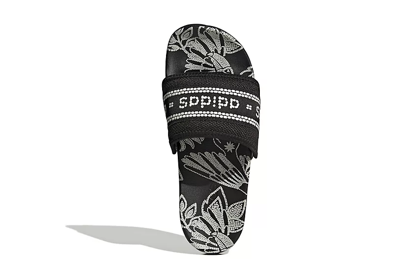 Adidas Womens Adilette Comfort Slide Sandal - Black 6 Adidas Womens Adilette Comfort Slide Sandal - Black - Image 4