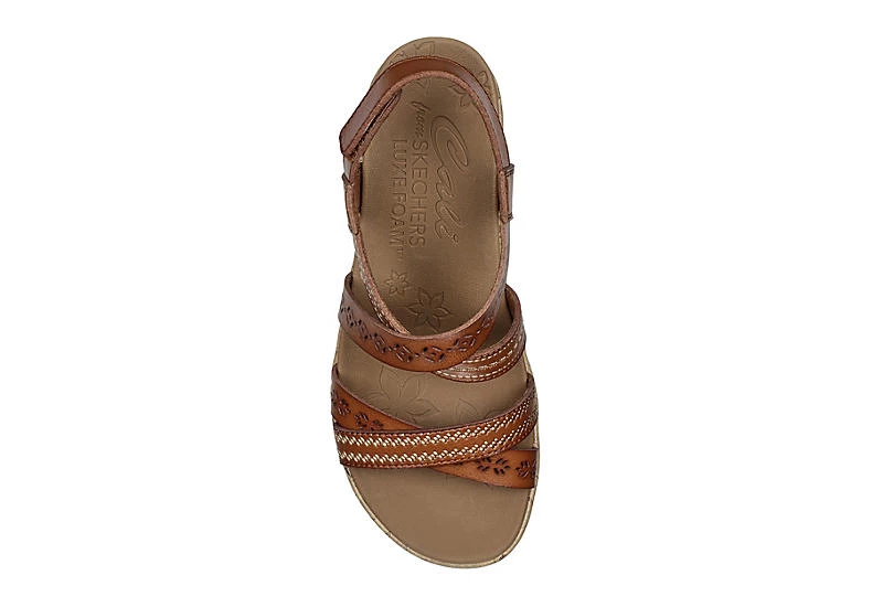 Skechers Womens Beverlee-delicate Glow Wedge Sandal - Cognac 6 Skechers Womens Beverlee-delicate Glow Wedge Sandal - Cognac - Image 4