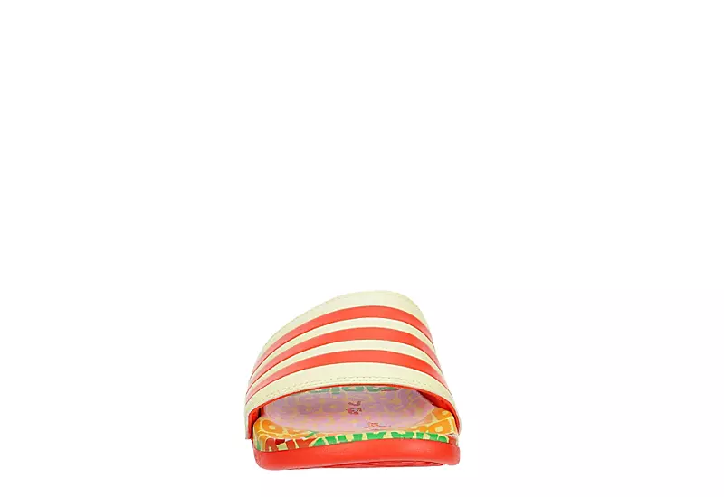 Adidas Womens Adilette Comfort Slide Sandal - Pale Yellow 5 Adidas Womens Adilette Comfort Slide Sandal - Pale Yellow - Image 3