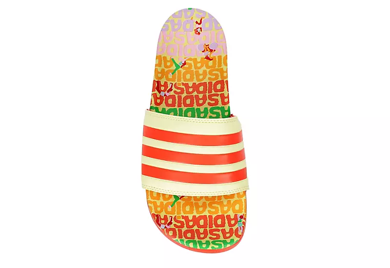 Adidas Womens Adilette Comfort Slide Sandal - Pale Yellow 8 Adidas Womens Adilette Comfort Slide Sandal - Pale Yellow - Image 6