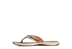 Sperry Womens Seafish Chambray Stripes Flip Flop Sandal - Tan -Skechers Store US 01 203195 03