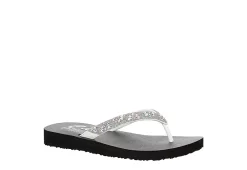 Skechers Womens Love Letter Flip Flop Sandal - White