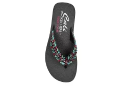 Skechers Womens Lovely Oasis Flip Flop Sandal - Black -Skechers Store US 01 203267 03