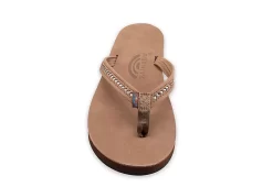 Rainbow Sandals Womens Crystal Collection Flip Flop Sandal - Brown -Skechers Store US 01 203323 02