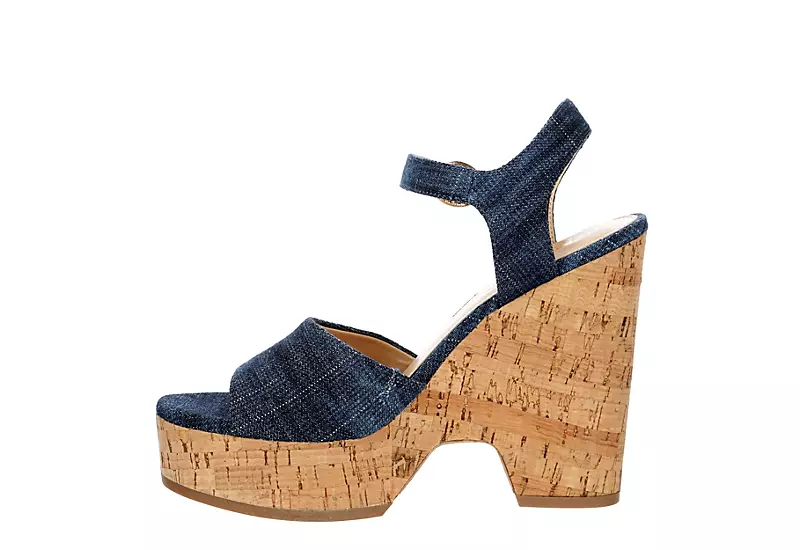 Michael By Michael Shannon Womens Maria Wedge Sandal - Denim 6 Michael By Michael Shannon Womens Maria Wedge Sandal - Denim - Image 4