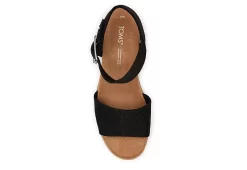 Toms Womens Diana Wedge Sandal - Black -Skechers Store US 01 203716 03