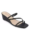 Journee Collection Womens Takarah Wedge Slip On Sandal - Black -Skechers Store US 01 203888 00