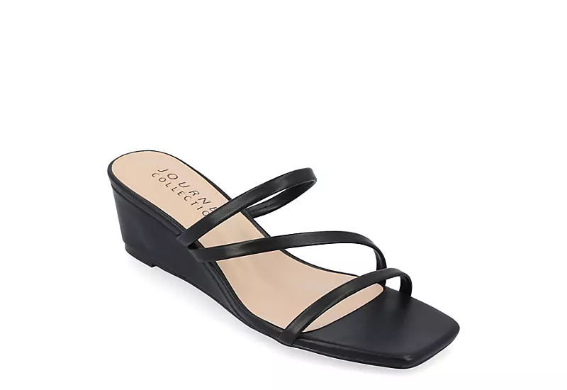 Journee Collection Womens Takarah Wedge Slip On Sandal - Black 3 Journee Collection Womens Takarah Wedge Slip On Sandal - Black