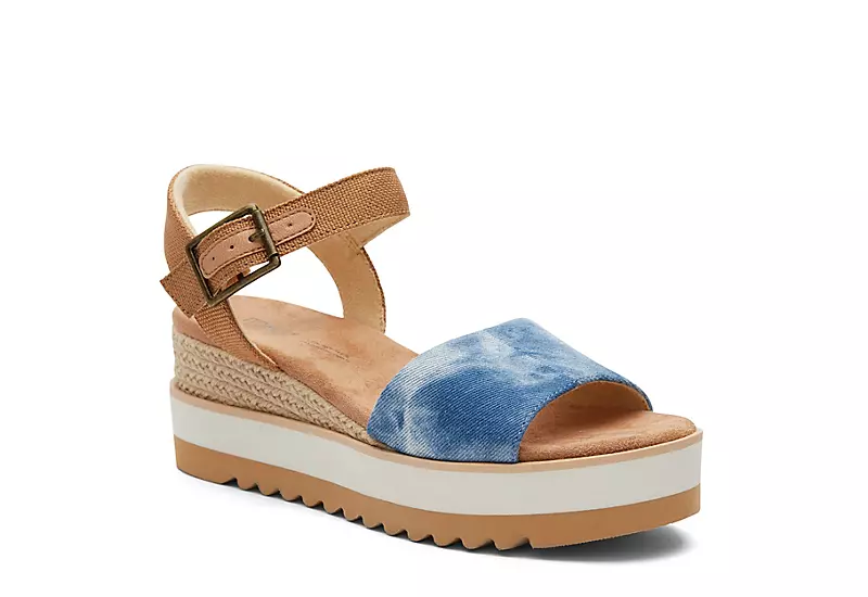 Toms Womens Diana Wedge Sandal - Denim 3 Toms Womens Diana Wedge Sandal - Denim