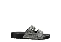 Madden Girl Womens Teddy Footbed Slide Sandal - Black -Skechers Store US 01 250030 01