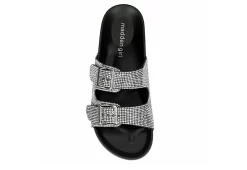 Madden Girl Womens Teddy Footbed Slide Sandal - Black -Skechers Store US 01 250030 05