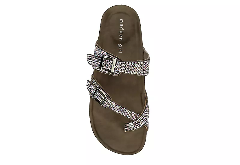 Madden Girl Womens Brycee Footbed Sandal - Med Metallic 8 Madden Girl Womens Brycee Footbed Sandal - Med Metallic - Image 6