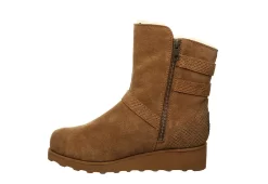 Bearpaw Womens Lucy Fur Wedge Boot - Tan -Skechers Store US 01 300779 03