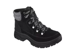 Skechers Womens Broadies Lace Up Boot - Black