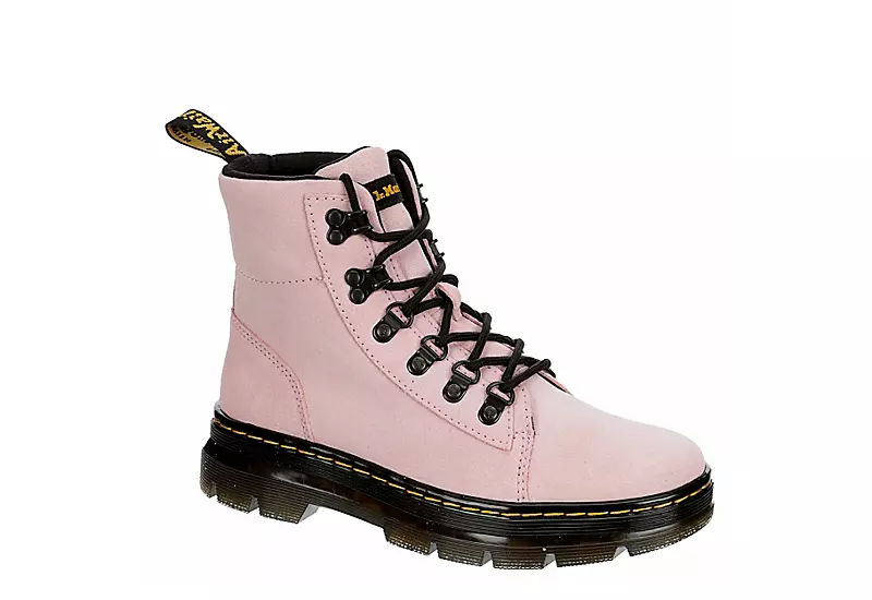 Dr. Martens Dr.martens Womens Combs Suede Combat Boot - Pale Pink 3 Dr. Martens Dr.martens Womens Combs Suede Combat Boot - Pale Pink