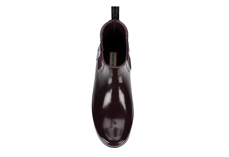 Hunter Boots Llc Womens Original Refined Chelsea Gloss Rain Boot - Wine 8 Hunter Boots Llc Womens Original Refined Chelsea Gloss Rain Boot - Wine - Image 6