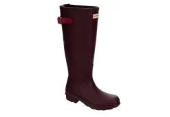 Hunter Boots Llc Womens Original Back Adj Rain Boot - Dark Red