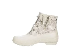 Sperry Womens Syren Gulf Metallic Animal Duck Boot - Ivory 12 Sperry Womens Syren Gulf Metallic Animal Duck Boot - Ivory -Skechers Store US 01 302508 03