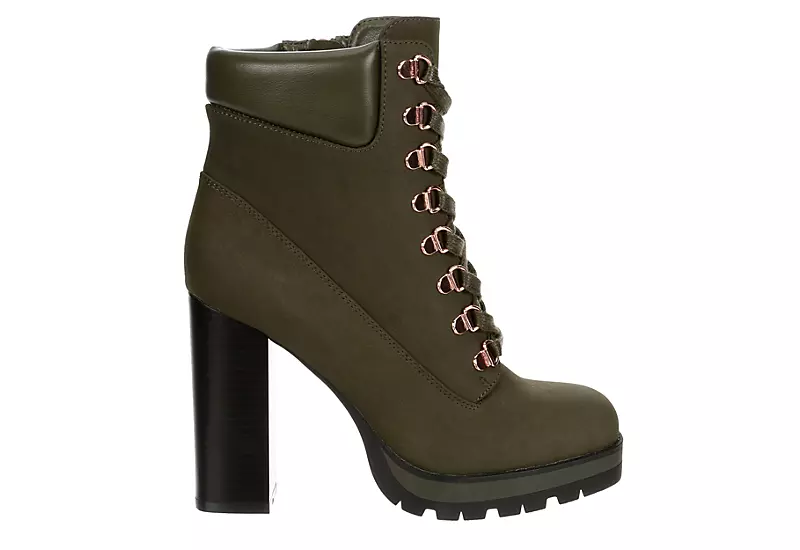 Limelight Womens Halle Lace-up Boot - Olive 4 Limelight Womens Halle Lace-up Boot - Olive - Image 2