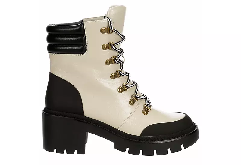 Michael By Michael Shannon Womens Natacha Lace-up Boot - Ivory 4 Michael By Michael Shannon Womens Natacha Lace-up Boot - Ivory - Image 2