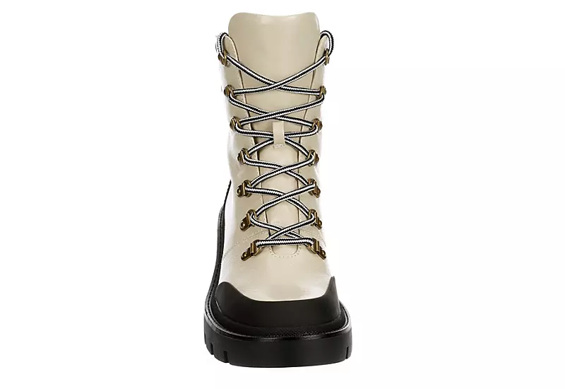 Michael By Michael Shannon Womens Natacha Lace-up Boot - Ivory 5 Michael By Michael Shannon Womens Natacha Lace-up Boot - Ivory - Image 3
