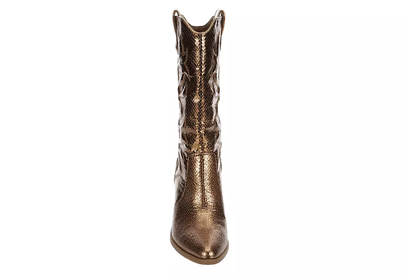 Michael By Michael Shannon Womens Faith Wide Calf Western Boot - Bronze 5 Michael By Michael Shannon Womens Faith Wide Calf Western Boot - Bronze - Image 3