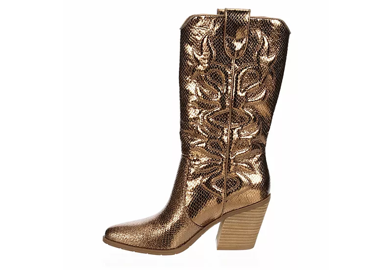 Michael By Michael Shannon Womens Faith Wide Calf Western Boot - Bronze 6 Michael By Michael Shannon Womens Faith Wide Calf Western Boot - Bronze - Image 4