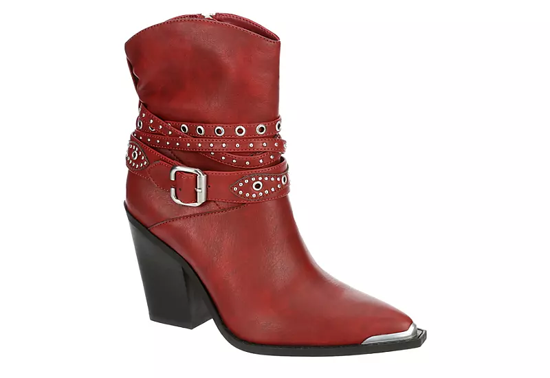 Michael By Michael Shannon Womens Dottie Western Boot - Red 3 Michael By Michael Shannon Womens Dottie Western Boot - Red