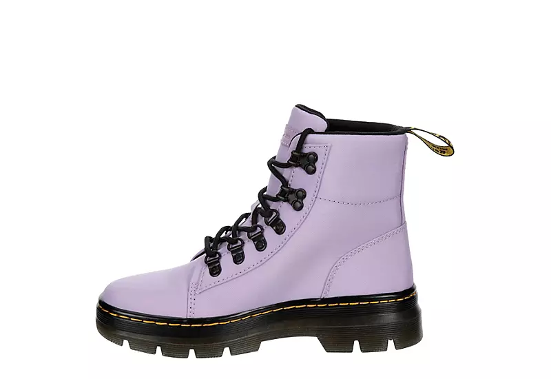 Dr. Martens Dr.martens Womens Combs Nylon Combat Boot - Lilac 6 Dr. Martens Dr.martens Womens Combs Nylon Combat Boot - Lilac - Image 4
