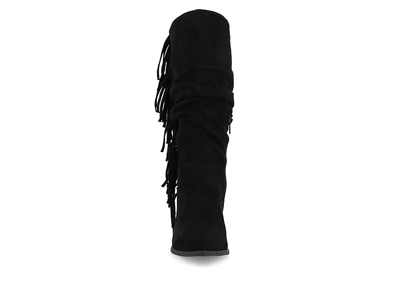 Journee Collection Womens Hartly Fringed Wide Calf Dress Boot - Black 4 Journee Collection Womens Hartly Fringed Wide Calf Dress Boot - Black - Image 3