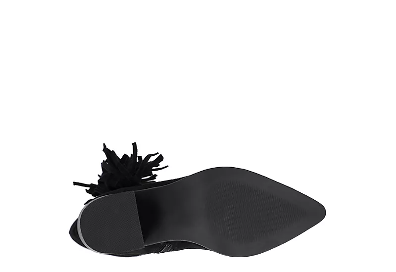 Journee Collection Womens Hartly Fringed Wide Calf Dress Boot - Black 8 Journee Collection Womens Hartly Fringed Wide Calf Dress Boot - Black - Image 7