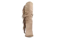 Journee Collection Womens Hartly Fringed Extra Wide Calf Dress Boot - Taupe -Skechers Store US 01 303183 02