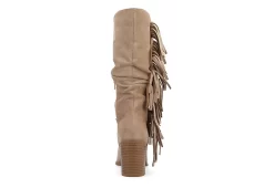 Journee Collection Womens Hartly Fringed Extra Wide Calf Dress Boot - Taupe -Skechers Store US 01 303183 04