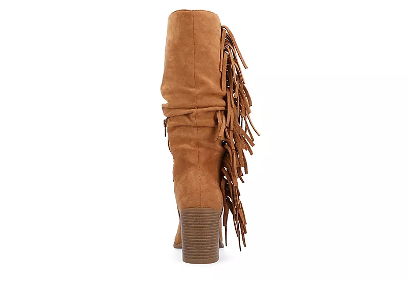 Journee Collection Womens Hartly Fringed Extra Wide Calf Dress Boot - Tan 7 Journee Collection Womens Hartly Fringed Extra Wide Calf Dress Boot - Tan - Image 5