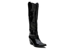 Coconuts Womens Jax Tall Western Boot - Black