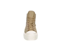 Converse Womens Chuck Taylor All Star High Top Platform Sneaker - Khaki -Skechers Store US 01 401482 02